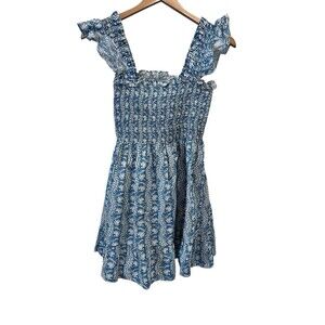 Hill House The Elizabet Nap Dress in Trailing Vine Blue Pattern Women’s Size S